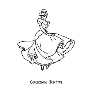 Desenho para colorir de Cinderela dançando