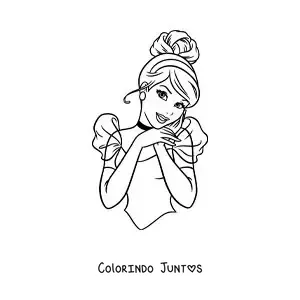 Desenho para colorir de Cinderela fácil