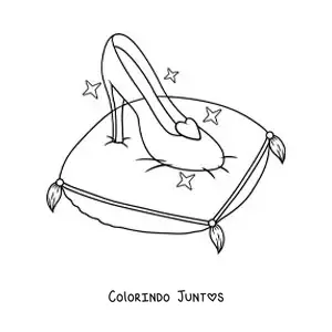 Desenho para colorir do sapatinho de cristal da Cinderela