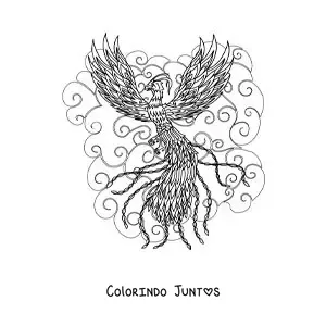 Desenho para colorir de fênix da mitologia grega