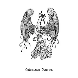 Desenho para colorir de fênix realista