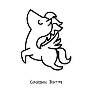 Desenho para colorir de Pégaso animado fácil