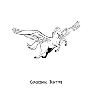 Desenho para colorir de Pégaso alado da mitologia