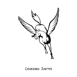 Desenho para colorir de Pégaso voando