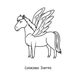 Desenho para colorir de cavalo alado animado