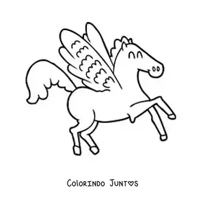 Desenho para colorir de caricatura de Pégaso