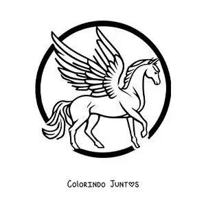 Desenho para colorir de Pégaso alado fácil