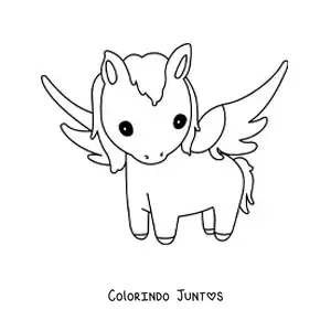 Desenho para colorir de Pégaso alado kawaii