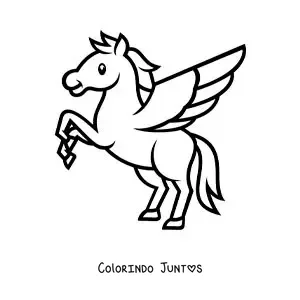 Desenho para colorir de Pégaso o cavalo alado fácil