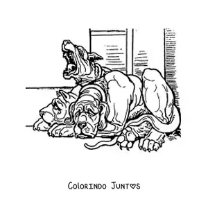 Desenho para colorir de Cérbero realista