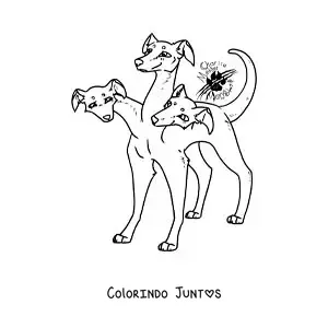 Desenho para colorir de Cérbero da mitologia animado