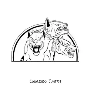 Desenho para colorir de cão Cérbero monstruoso
