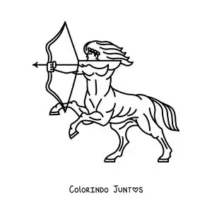 Desenho para colorir de centauro guerreiro