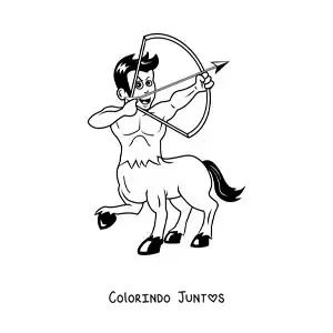 Desenho para colorir de centauro arqueiro animado