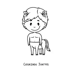 Desenho para colorir de centauro kawaii animado