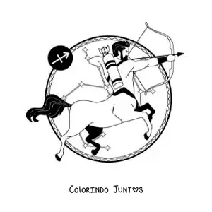Desenho para colorir do centauro da constelação Centaurus