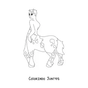 Desenho para colorir de centauro mitológico animado