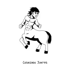 Desenho para colorir de centauro fantástico animado