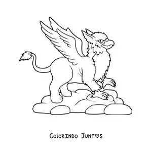 Desenho para colorir de grifo alado animado
