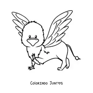 Desenho para colorir de grifo da mitologia animado
