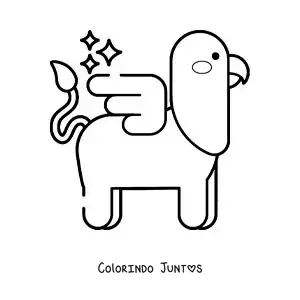 Desenho para colorir de grifo animado fácil