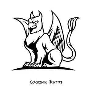 Desenho para colorir de grifo da mitologia grega fácil