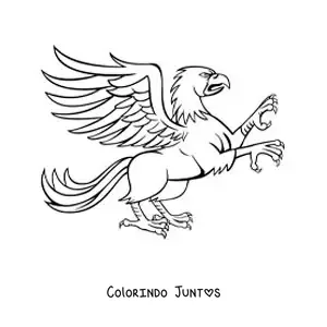 Desenho para colorir de grifo da mitologia grega em duas patas