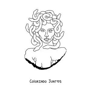 Desenho para colorir de estátua de Medusa