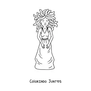 Desenho para colorir de Medusa da mitologia grega