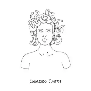 Desenho para colorir de Medusa a deusa grega