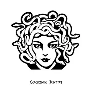 Desenho para colorir da cabeça de Medusa