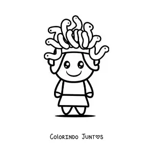 Desenho para colorir de Medusa a deusa animada kawaii