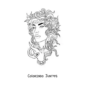 Desenho para colorir de Medusa a bela deusa grega