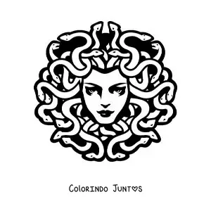 Desenho para colorir de cabeça de uma górgona