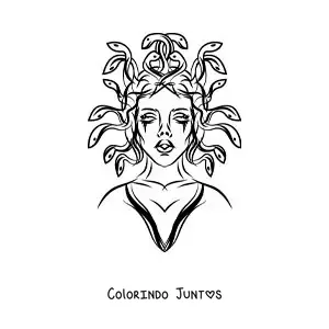 Desenho para colorir de górgona aterrorizante