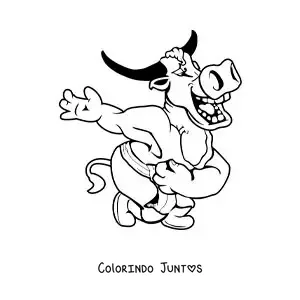 Desenho para colorir de caricatura de um Minotauro