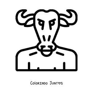 Desenho para colorir da cabeça do Minotauro