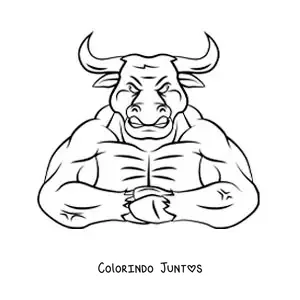 Desenho para colorir do Minotauro da mitologia grega animado