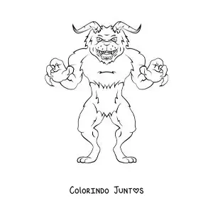 Desenho para colorir de Minotauro monstruoso