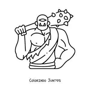 Desenho para colorir de ciclope animado fácil