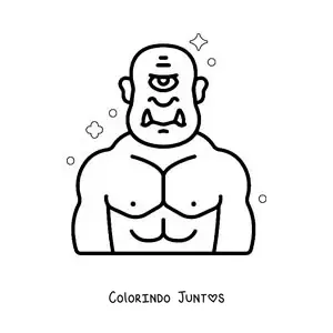Desenho para colorir de ciclope animado bravo