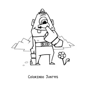 Desenho para colorir de ciclope animado divertido