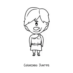 Desenho para colorir de ciclope kawaii animado