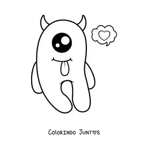 Desenho para colorir de monstro de um olho só kawaii