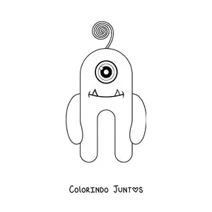Desenho para colorir de monstro de um olho só animado