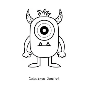 Desenho para colorir de monstro de um olho