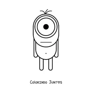 Desenho para colorir de criatura de um olho só fácil