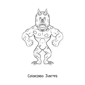 Desenho para colorir de ciclope monstruoso animado