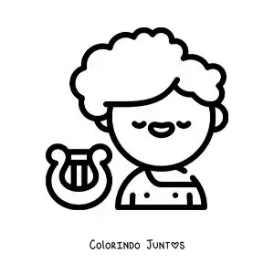 Desenho para colorir da música divina de Apolo