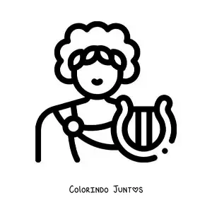 Desenho para colorir do deus Apolo animado